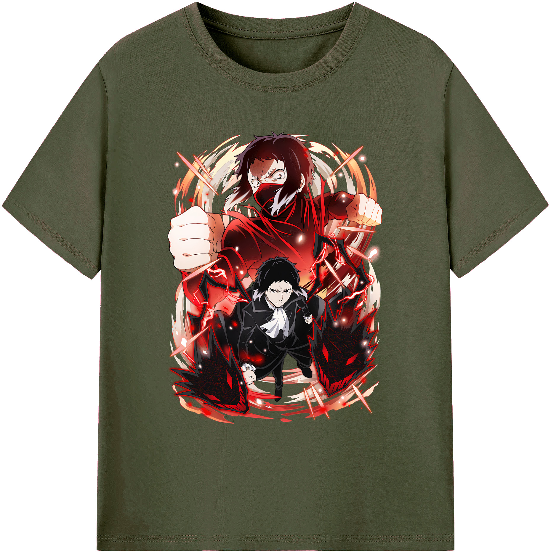 （画像用） 文豪ストレイドッグス Bungo Stray Dogs 綿100％ メンズ半袖Tシャツ｜肌触りやわらか＆通気性